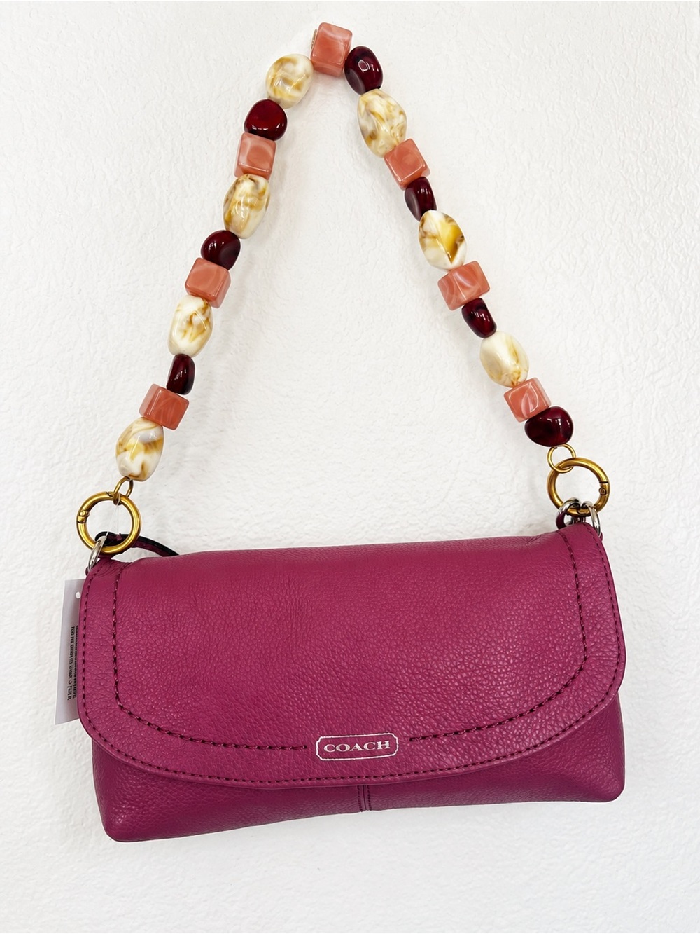 Faux Stone Handbag Chain Strap Replacement Purse Handle Beaded Shoulder Strap